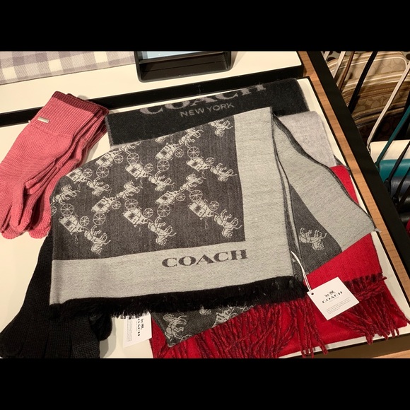 COACH Horse and Carriage Wrap Scarf - Picture 7 of 8